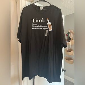 NWT! Black Graphic Tito’s Tee - Handmade Vodka Logo